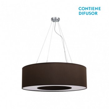 Distribuidor - Lâmpadas Diversas | Colgantes Moderno | COLGANTE MEDIANO HAITI 4XE27 CROMO/MARRON REGX65X65 CM Ref: 051996502